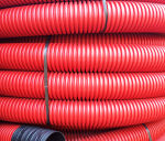 Gaine TPC annelé lisse rouge diamètre 110 rouleau de 50m